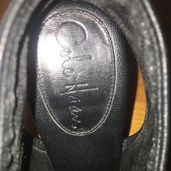 Cole Haan Black Leather Air Nike Peep Toe - Picture 4 of 4
